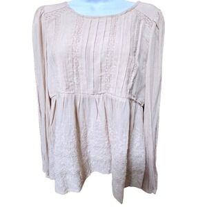 NWT American Eagle Boho LS Top Size XS Dusty Pink